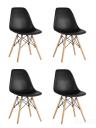 Стул Eames DSW черный пластиковый, сталь, натуральный массив бука, 4 шт.