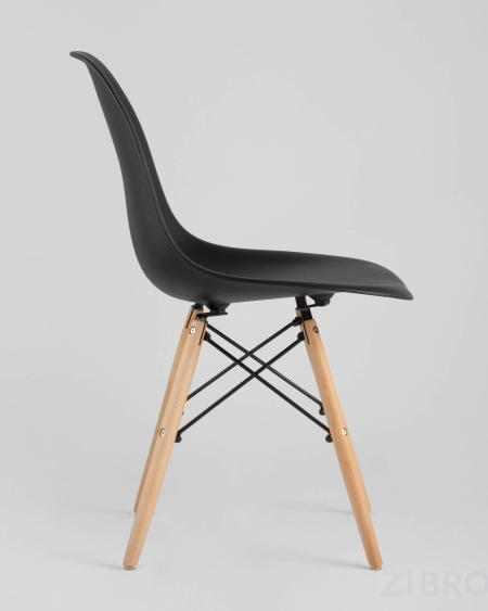 Стул Eames DSW черный пластиковый, сталь, натуральный массив бука, 4 шт.