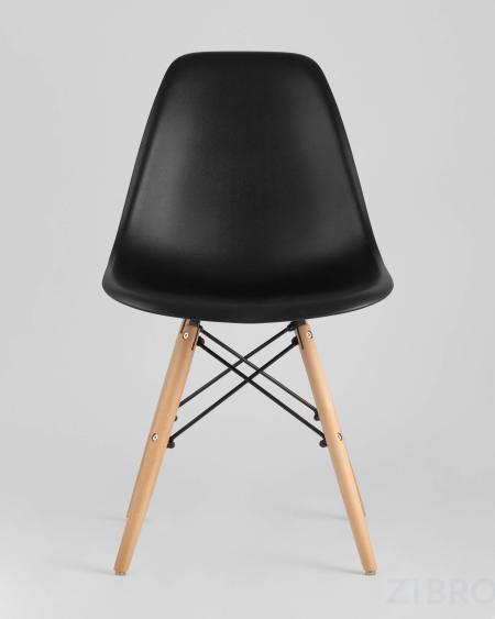 Стул Eames DSW черный пластиковый, сталь, натуральный массив бука, 4 шт.