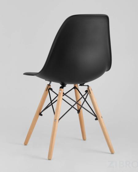 Стул Eames DSW черный пластиковый, сталь, натуральный массив бука, 4 шт.