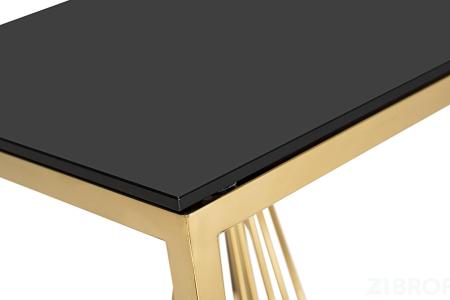 13RXET8082L-GOLD Стол журнальный стекло черн/золото 38*38*70см