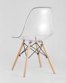 Eames стол стеклянный D80, 2 стула прозрачных