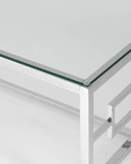 Стол Журнальный 120*60 БРУКЛИН серебро, каркас нержавеющая сталь