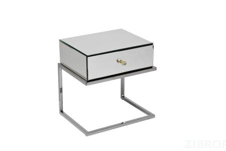 KFG131 Тумба зерк. с ящиком каркас н/ж сталь хром 50*40*50см