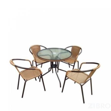Комплект мебели  Николь-1LB TLH-037С-TLH080RR-D80 Light Beige (4+1)