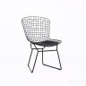Bertoia металлический черный с черной подушкой из экокожи