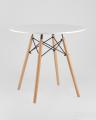 Eames D80, 3 стула Eames DSW белые