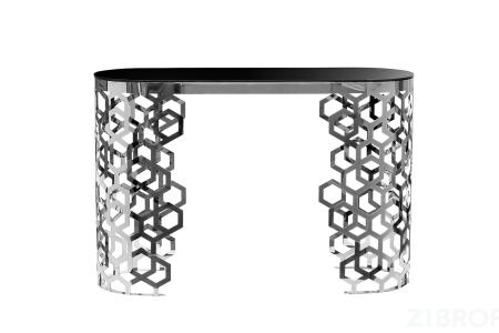 Консоль черное стекло/серебро 13RX3046-SILVER