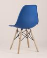 Стул Eames DSW синий пластиковый, сталь, натуральный массив бука, 4 шт.