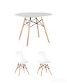 Eames D100, 2 стула Eames DSW белый