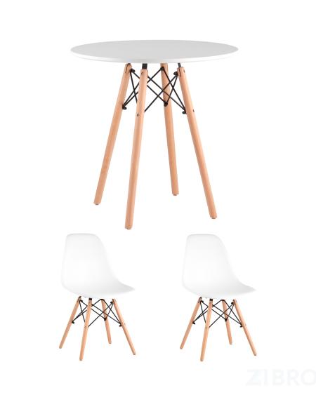 Eames D70, 2 стула Eames DSW белые