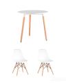 Eames DST диаметр 80 см, 2 стула Eames белые