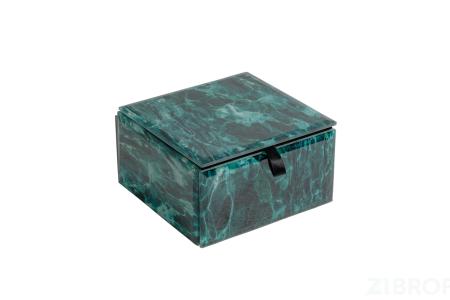 KFJ112 Шкатулка бирюзовая 12*12*7см