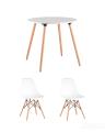 Oslo, диаметр стола 80 см, 2 стула Eames DSW белые