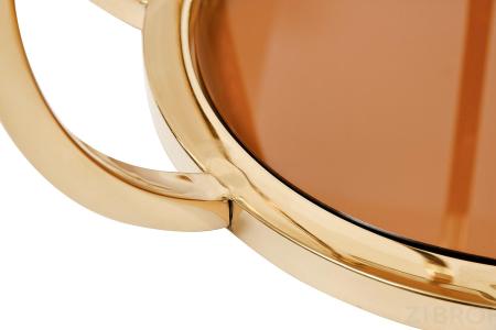 Консоль коричневое стекло/золото 13RXC4034-GOLD