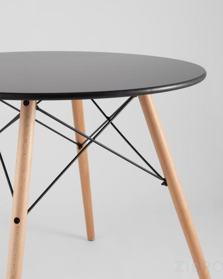 Eames стол черный диаметр 80 см, 2 стула Eames DAW черные