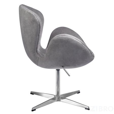 Кресло SWAN STYLE CHAIR серый, искусственная замша