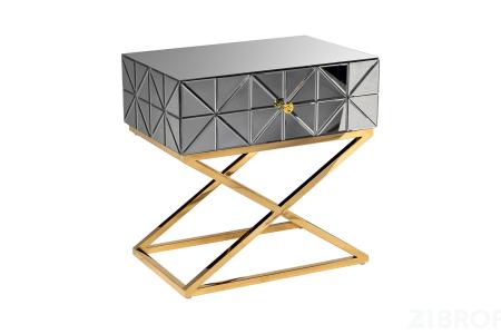 KFG090 Тумба с матовой зерк.отделкой каркас металл.  60*40*60см