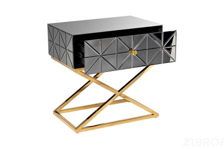 KFG090 Тумба с матовой зерк.отделкой каркас металл.  60*40*60см