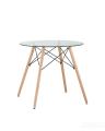 Стол обеденный EAMES DSW стеклянный, диаметр 80 см