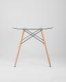 Стол обеденный EAMES DSW стеклянный, диаметр 80 см