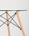 Стол обеденный EAMES DSW стеклянный, диаметр 80 см