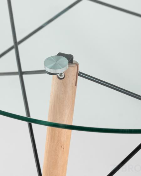 Стол обеденный EAMES DSW стеклянный, диаметр 80 см