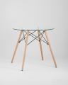 Стол обеденный EAMES DSW стеклянный, диаметр 80 см