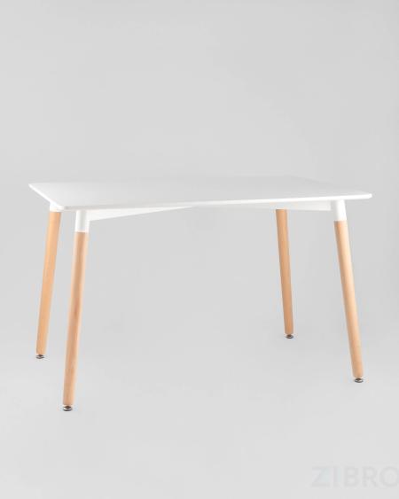 Стол Oslo Rectangle WT белый, столешница МДФ, деревянные ножки
