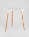 Eames DST, диаметр стола 80 см, 3 стула Frankfurt белые