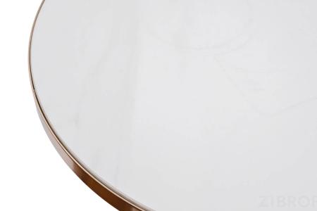 2KF111037-G Стол журнальный с мраморной столешницей d50*62см, цвет опоры золото