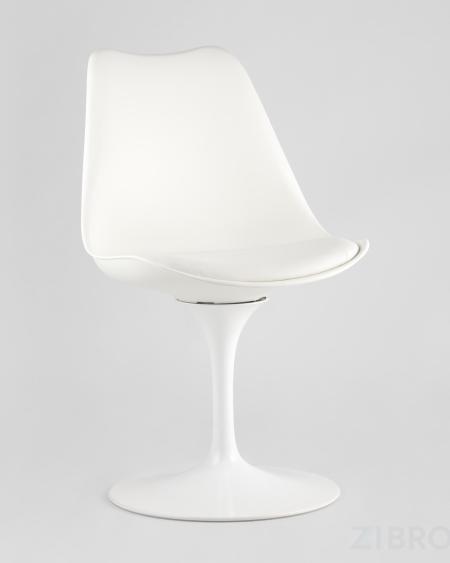 Tulip белая, 2 стула, диаметр стола 80 см