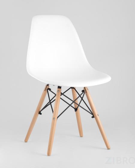 Tulip, стол 80 см, 2 стула Eames DSW белые