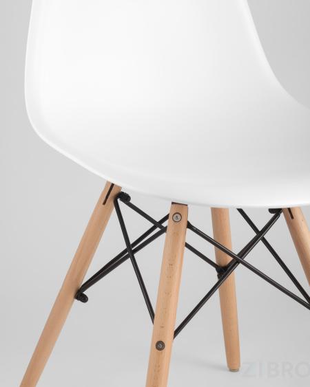Tulip, стол 80 см, 2 стула Eames DSW белые
