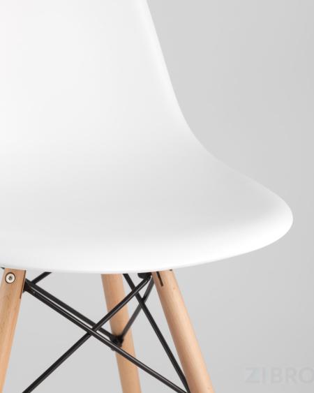 Tulip, стол 80 см, 2 стула Eames DSW белые