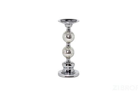 22-86642S Подсвечник никелированный d11*26см