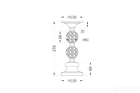 22-86642S Подсвечник никелированный d11*26см