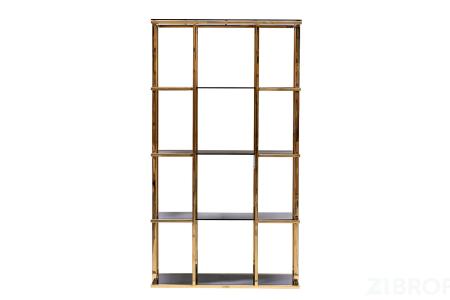 46AS-SH1537-GOLD Стеллаж золотистый/темн.ст. 100*40*180см