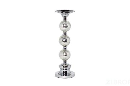 22-86642L Подсвечник никелированный d11*32см