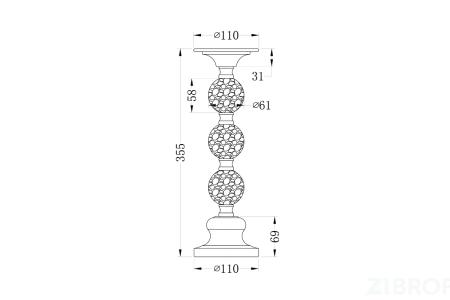 22-86642L Подсвечник никелированный d11*32см
