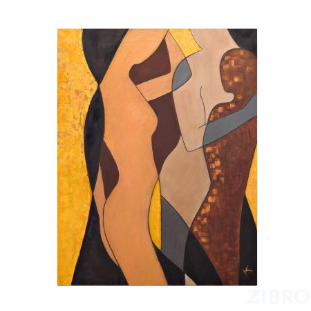89VOR-AQUARELLE10 Холст Фантазия-1 (зол) 100*78см, багет бронз.