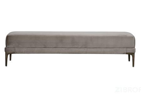 Банкетка Prima на метал опорах бежевая Velvet BEG 40*160*40см
