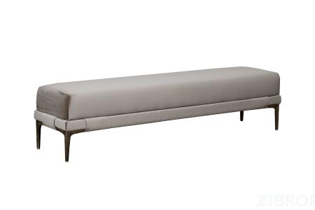 Банкетка Prima на метал опорах бежевая Velvet BEG 40*160*40см