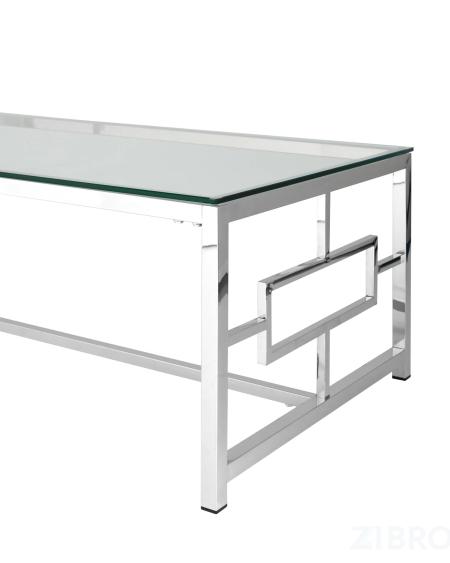 Журнальный стол 120*60 БРУКЛИН серебро, каркас нержавеющая сталь