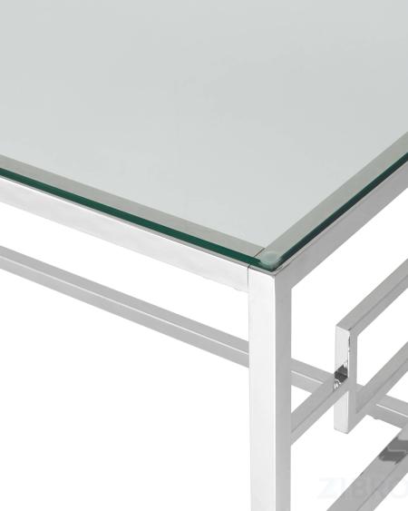 Журнальный стол 120*60 БРУКЛИН серебро, каркас нержавеющая сталь