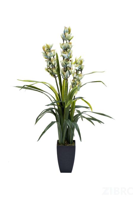 29BJ-911-33 Орхидея CYMBIDIUM белая искусственная в горшке h110 см