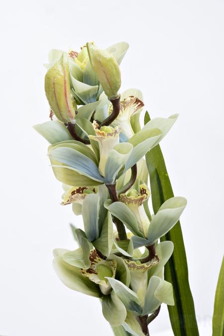29BJ-911-33 Орхидея CYMBIDIUM белая искусственная в горшке h110 см