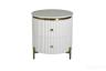 77IP-GD009-TUMB Тумбочка белая 2 ящика мраморная столешница d51*55см