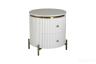 77IP-GD009-TUMB Тумбочка белая 2 ящика мраморная столешница d51*55см
