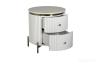 77IP-GD009-TUMB Тумбочка белая 2 ящика мраморная столешница d51*55см